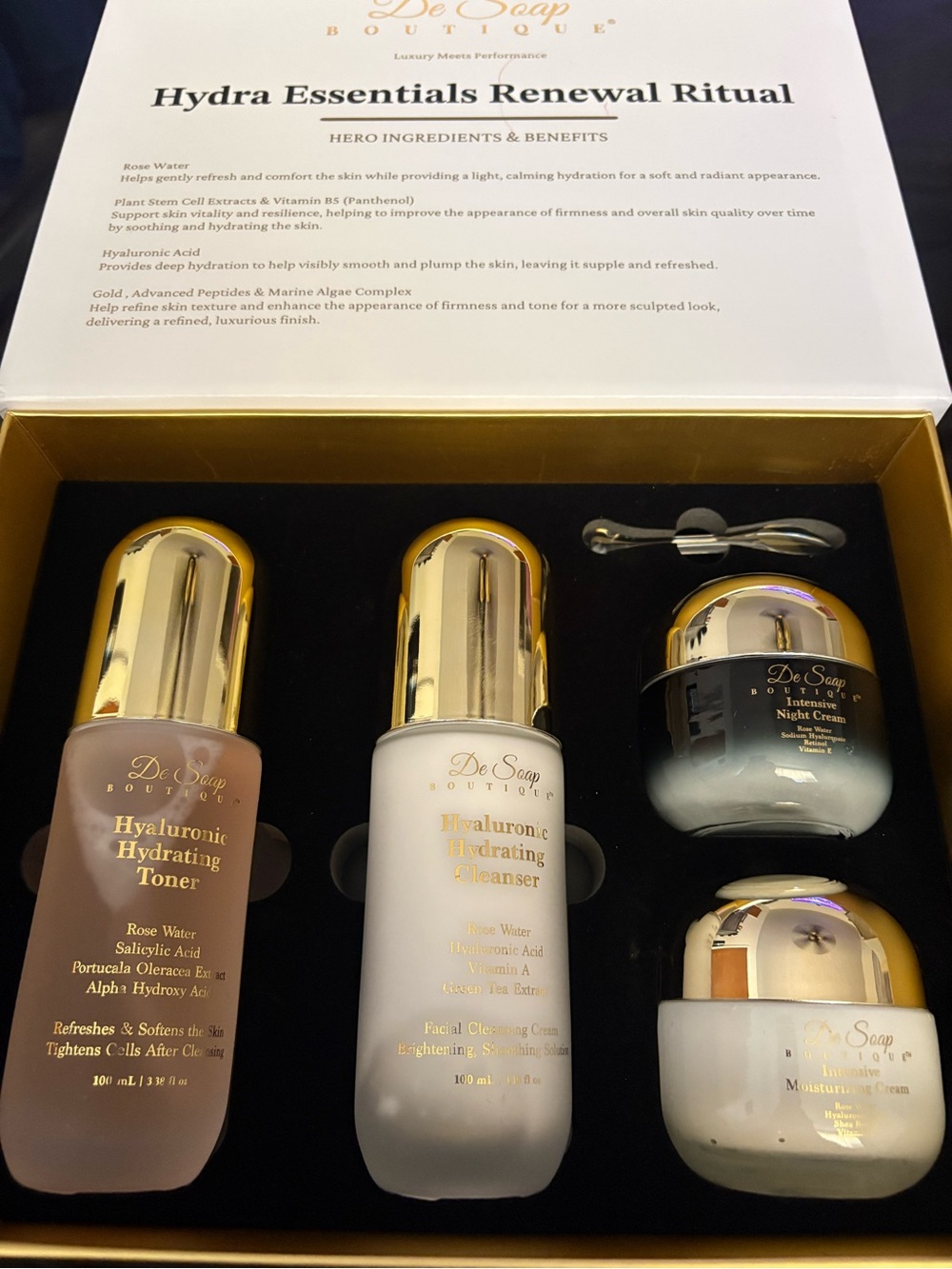 Hydra Essentials Renewal Ritual — Gold & White Moisturizer Set